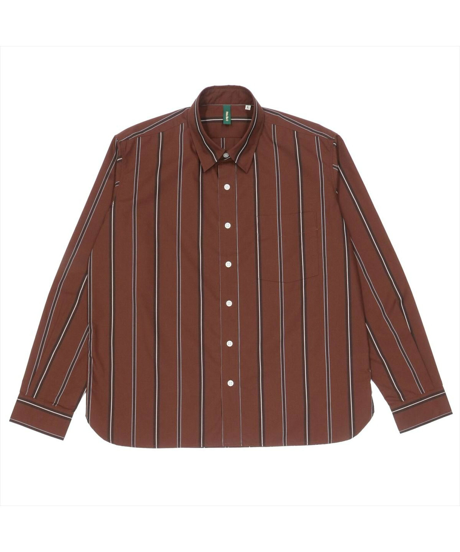 (M)レギュラーカラー ラウンドカラーテール カジュアルシャツ 長袖 形態安定